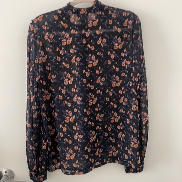 Jill Stuart tie neck blouse with ruffles - Picture 3 of 3